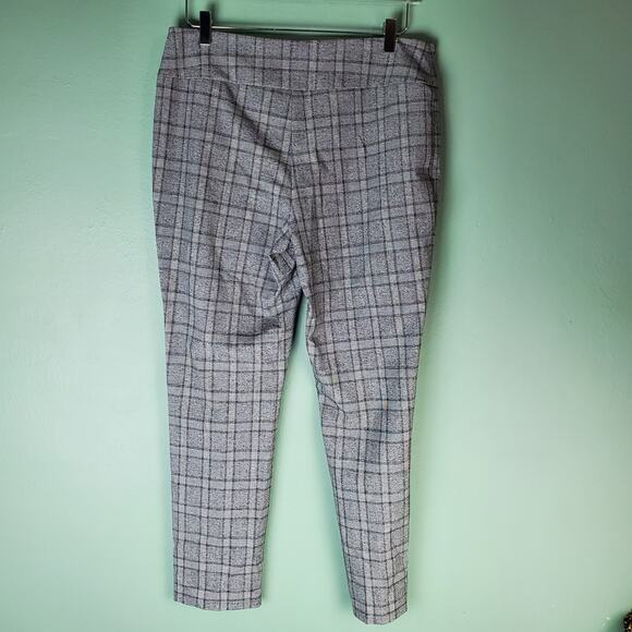 Lisette L Montreal Womens Gray Pull On Plaid Pants Size 10 - Picture 2 of 6